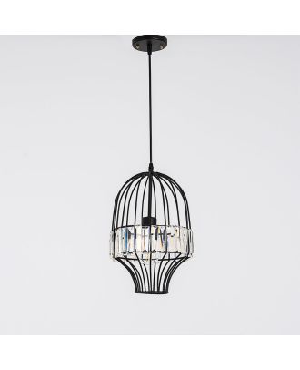 Crystals cage   pendant light  - Black (large) - 14002B