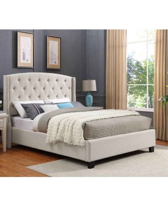 Modern bed, beige - ABR015