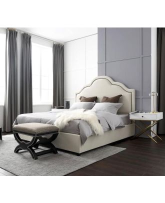 Modern bed, beige - ABR018