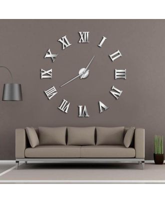 ساعة حائط، فضي لامع - AG356