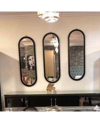 مرايا 3 قطع، اسود - AG528