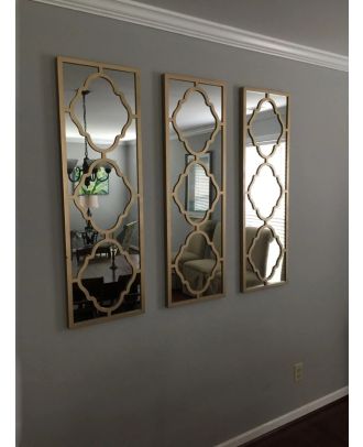 طقم مرايا 3 قطع، ذهبي - AG535