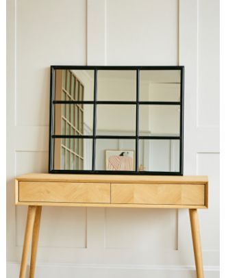 مرايا اطار خشبي، اسود - AG538