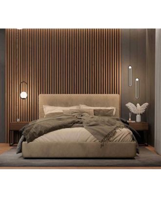 Button Tufted Bed, beige - AT019