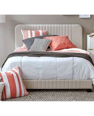 Button Tufted Bed, beige - AT027