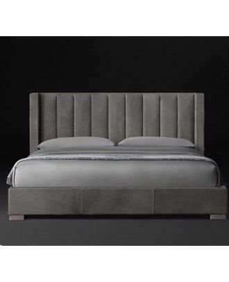 Button Tufted Bed, Gray - AT028