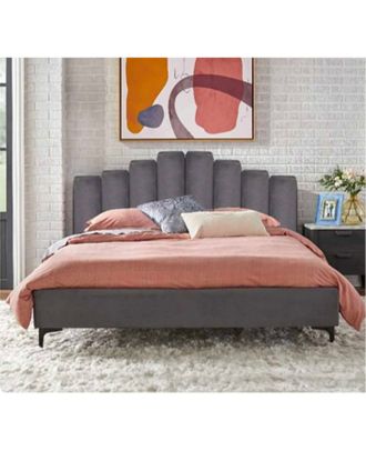 Button Tufted Bed, Dark gray - AT032