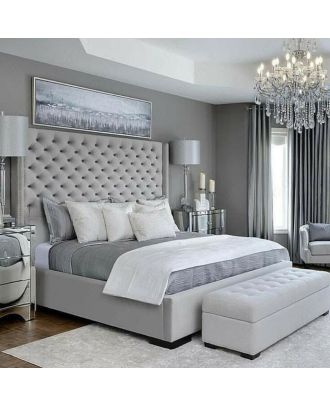 Button Tufted Bed, beige - ATH4