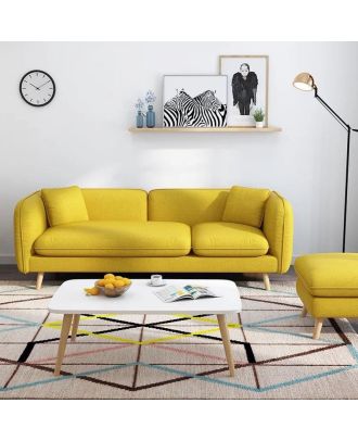 Sofa soft foam, Beech wood, yellow - BF12