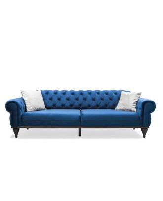 Modern sofa, Beech wood, Blue - BF153