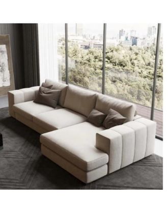 L-shape soft foam, Beech wood, Off White - BF59