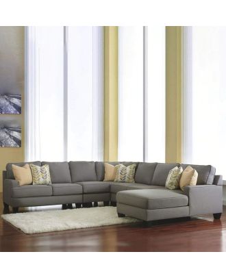 L-shape soft foam, Beech wood, light gray - BF68