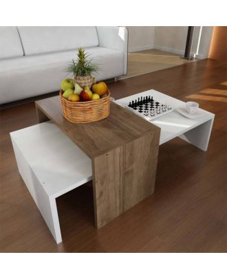 Coffee Table, White*Brown - BRT80