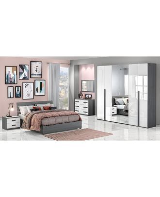 غرفة نوم 6  قطع - رمادي -  BRTRM08