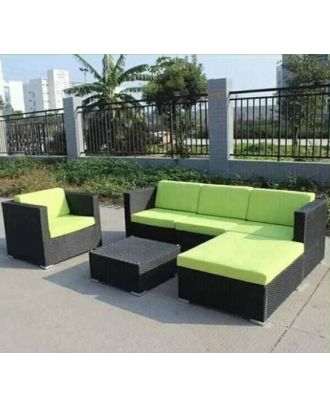 Outdoor set L-shape, chair and table - Black - SH76