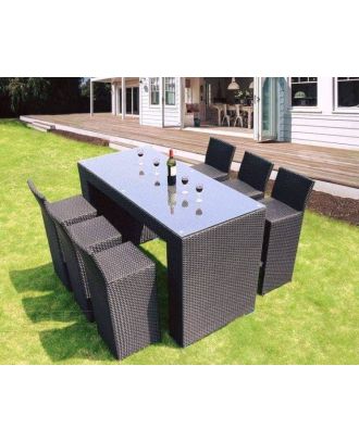 Outdoor furniture set 7 pieces, Black - SH70