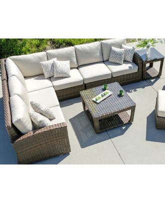 Outdoor set L-shape and 2 tables, Brown*Beige - SH72