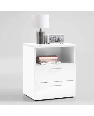 Commode 2 drawers & shelf, White - COM 05
