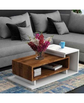 Coffee Table, White/Brown - CP818