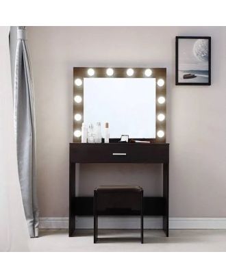 Makeup vanity 100cm, Black - CRT09