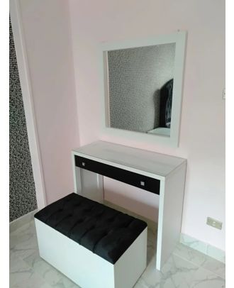 Makeup vanity 80cm, White*Black - CRT10