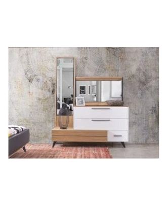 Makeup vanity 120cm, White*Wooden - CRT12