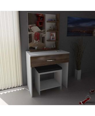 Makeup vanity 80cm, White*Brown - CRT15