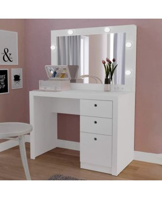 Makeup vanity 100cm, white - CRT19