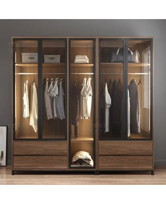 Wardrobe 200 cm, brown - DGR22