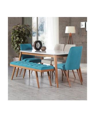 Dining table, 4 chairs and banquette - DIR 23