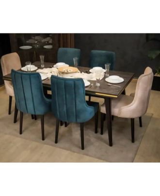 Dining table with 6 chairs, Beech wood - DIR 30
