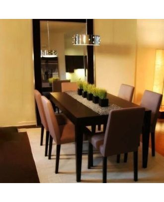 Dining room with 6 chairs - natural beech wood, DIR 32