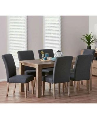 Dining room Beech wood 6 chairs, gray*beige - DIR 7