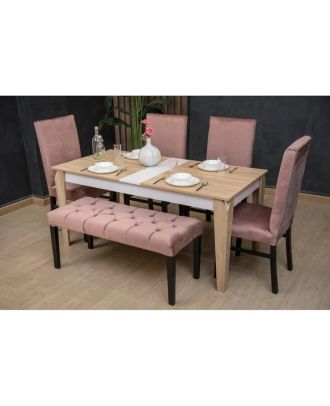 Dining table 4 chairs and banquet - DIR 8