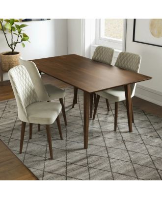 Dining room with 4 chairs - natural beech wood - DIR 90
