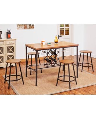 Dining Table, 5 pieces Black *Brown - DT102