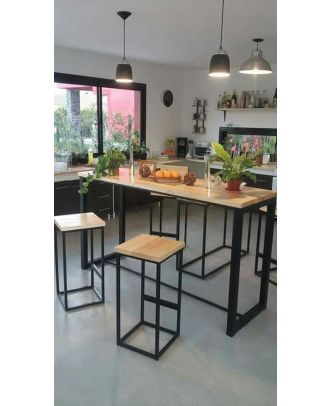 Dining Table, 5 pieces Black*Beige - DT103