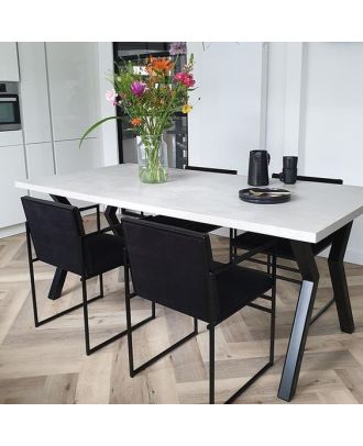 Dining Table, 5 pieces Black *White - DT107