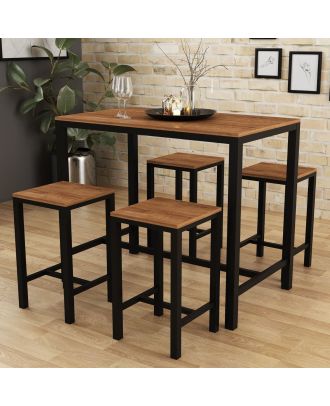 Dining Table, 5 pieces Black *Brown - DT109
