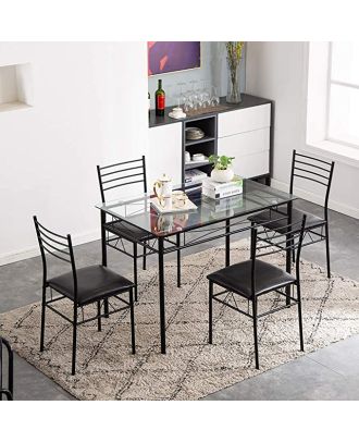Dining Table, 5 pieces Black - DT110