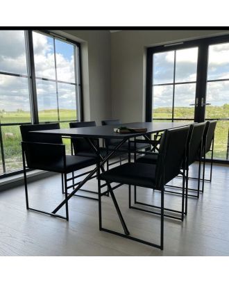 Dining Table, 7 pieces Black - DT122