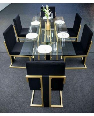 Dining Table, 7 pieces Gold - DT126