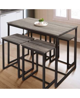 Dining Table, 5 pieces Black * Gray - DT133
