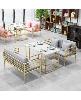 Dining Table, 3 pieces Gold *White - DT143