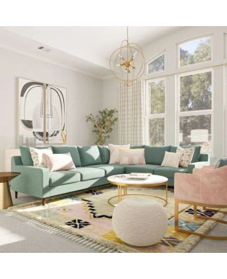 L-Shape 300cm, Mint green - DVR 101