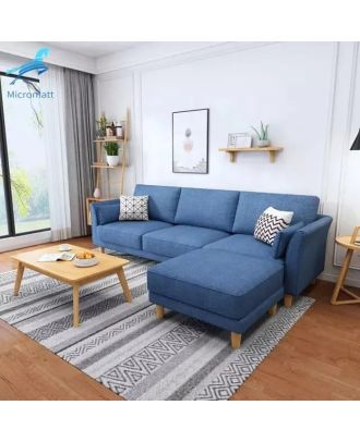 Sofa 3-seat + Pouf, blue - DVR 60