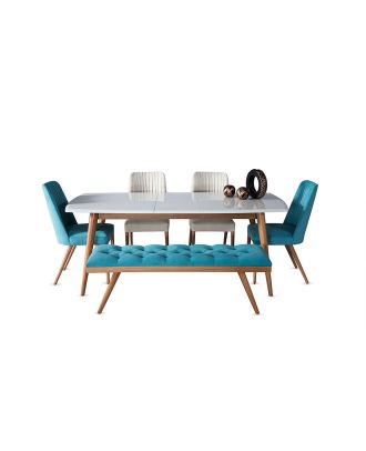 سفره 6 قطع - بني*ازرق - EKADI010