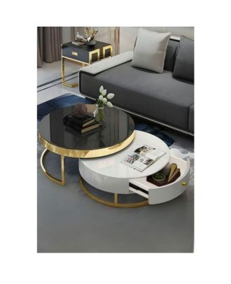 Coffee table, White*Gold - EL106