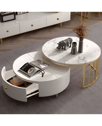 Coffee table, White*Gold - EL11