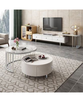 طقم ترابيزات ستانليس ستيل و رخام - EL110